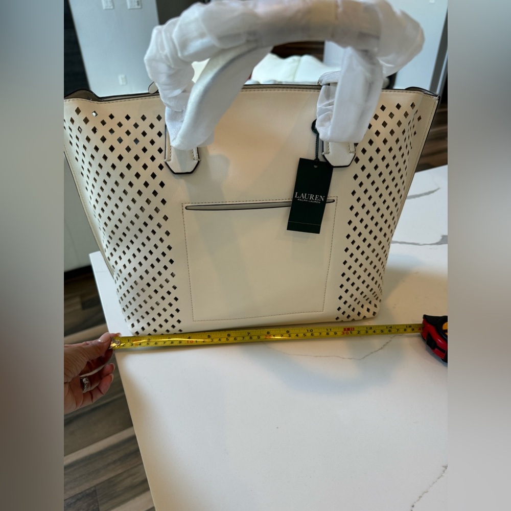 Lauren Ralph Lauren Lauderdale tanner tote medium vanilla - Picture 4 of 7